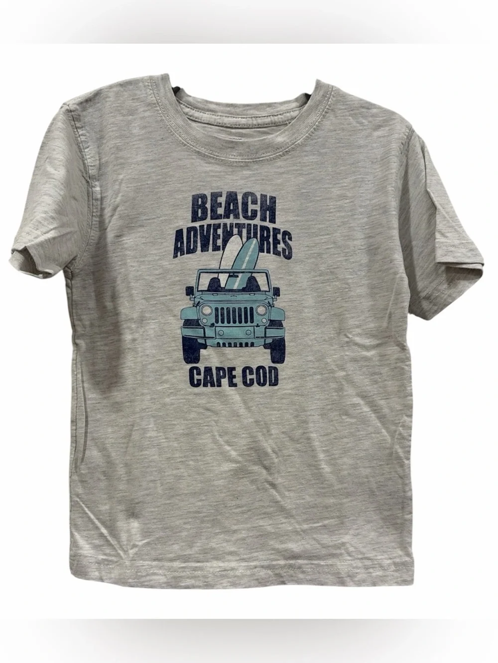 cuffy's Cape Cod Boys Tee - Light Gray with Navy Print